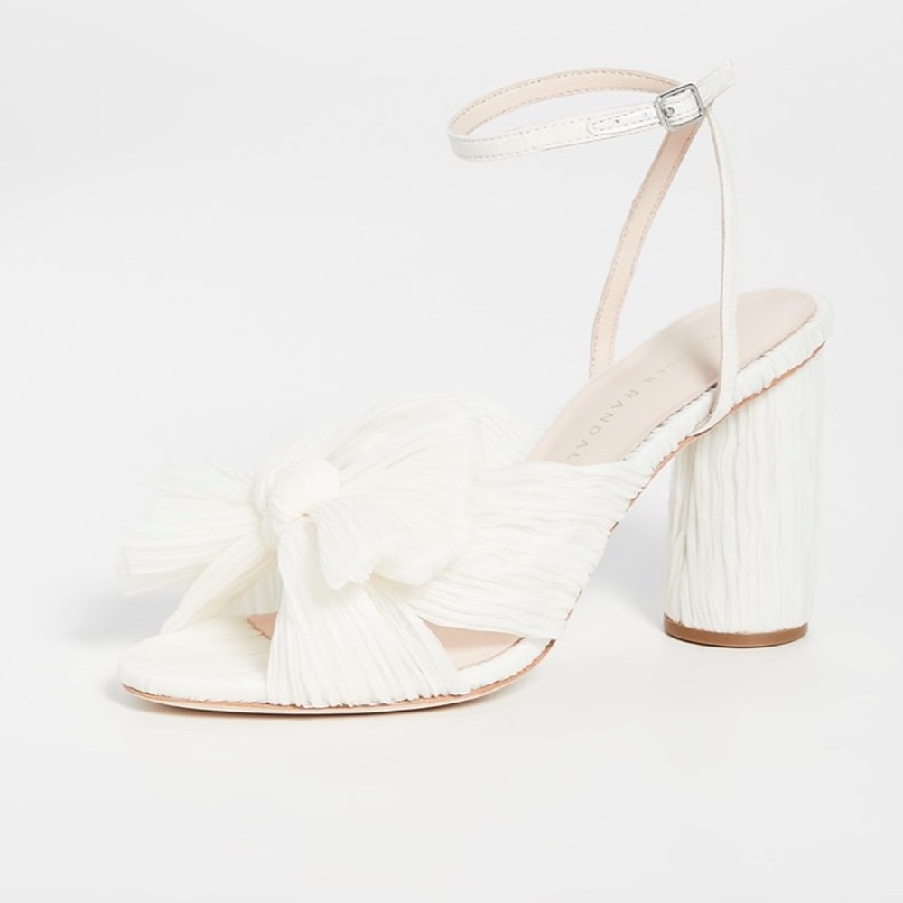 Loeffler Randall Camellia Pleated Bow Heel with Ankle Strap